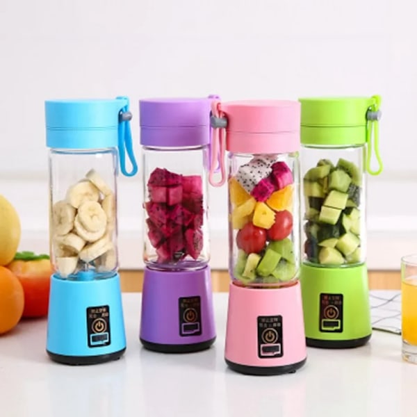 380ml Bärbar Elektrisk Fruktjuicepress Hem USB Laddningsbar Smoothie Maker Blenders Maskin Sportflaska JuicingCup Purple