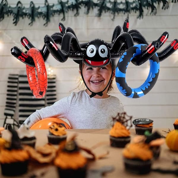 Halloweenleker Halloween Edderkopp Ringkastsett Oppblåsbart Kastespill_tfrf