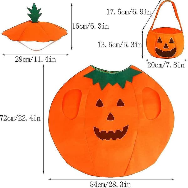 Græskarkostume med hat: Halloween-kostume til voksne GS_tfrf