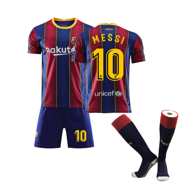 Fotbollströja för navetta Fotbollströja Hemma Borta Träningströja 21/22 20 21 Barcelona Home Messi 10 Kids 24 (130-140) szq