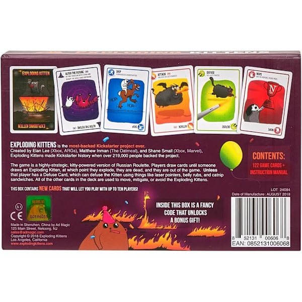 Exploding Kittens Party Pack från Exploding Kittens - Kortspel för vuxna, tonåringar och barn - Roliga familjespel - Ett ryskt roulette-kortspel
