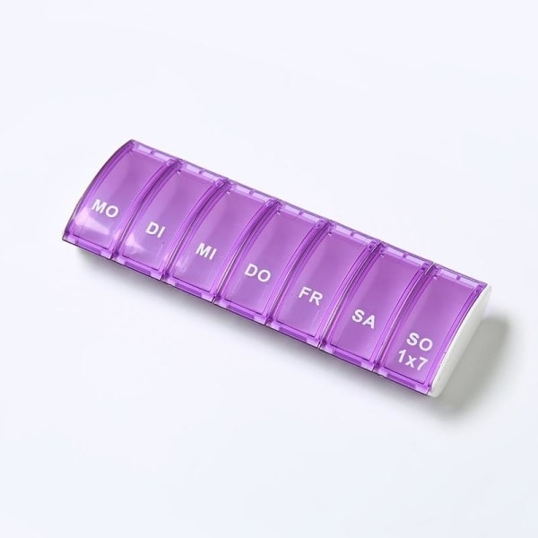 Pillerdosa Medicinask Pillerbox Vecko Dosering 7 Fack Lila lila