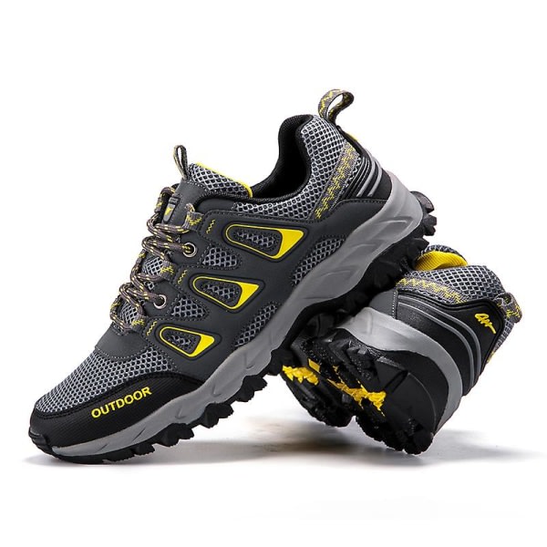 Vandringsskor for mænd Low-Top Sneakers For Utomhus Trailing Trekking Walking 3Ds1981 Grey 42