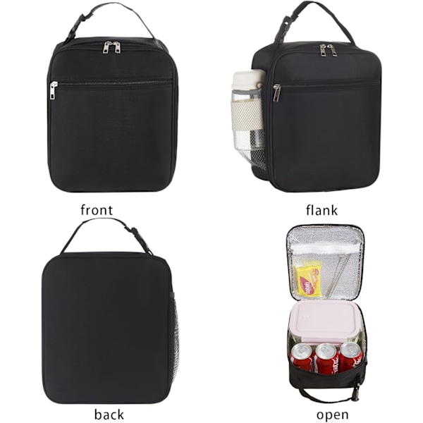 Madkasse til Kvinder Frokosttasker til Kvinder Madkasse Frokosttaske Isoleret Frokosttaske Madkasse Madkasser (Sort) Black