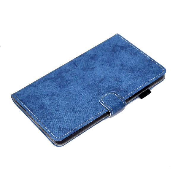 Samsung Galaxy Tab A7 Lite 8,7-tums (t220 / T225) Case med tygstruktur Enfärgad sömnad Pu-läderfodral Cover Blue