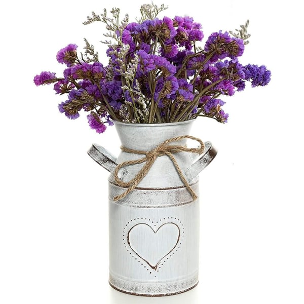 CDQ Galvanisert Melkespann Antik Retro Vase Metall Planter Rustikk