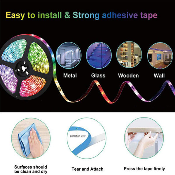 5V USB LED-lysstripe RGB LED-lysstripe 2835 5050 LED-tape L RGB 5M