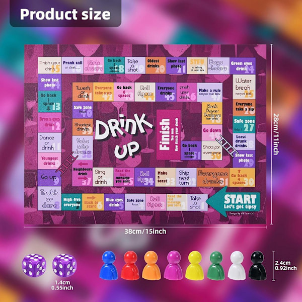 Nytt Drickspel Brädspel Set Drickfest Drickspelet