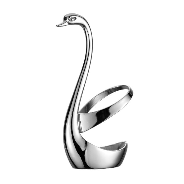 Silver Swan Base Stand med 10 st 5,1" lite bladhåndtag kaffesked og dessertgaffelsett