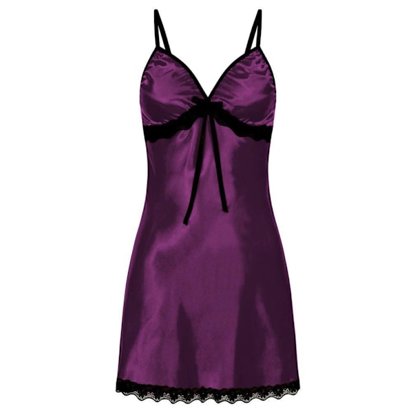 Women's Fashion V Neck Sexy Lace Nightdress Pajamas Homewear purple purple M