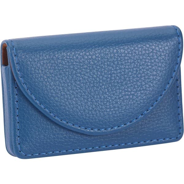 Læder visitkortholder med magnetisk lukning Blue