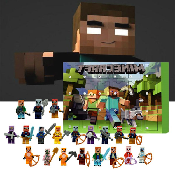 Minecraft Joulukalenteri 2024, 24 kpl Actionfiguurisetti Mukana Luffy Nami Zoro, Täydelliset Lahjat Halloweenin Tervetuloa Varten (YSJ)