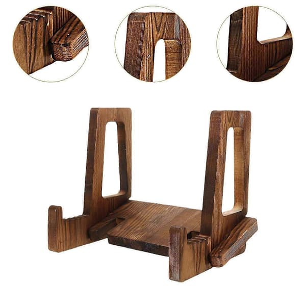 Vinylplade Display Stand Træ Album Display Rack til Disk Foto Notesbog-tfrf