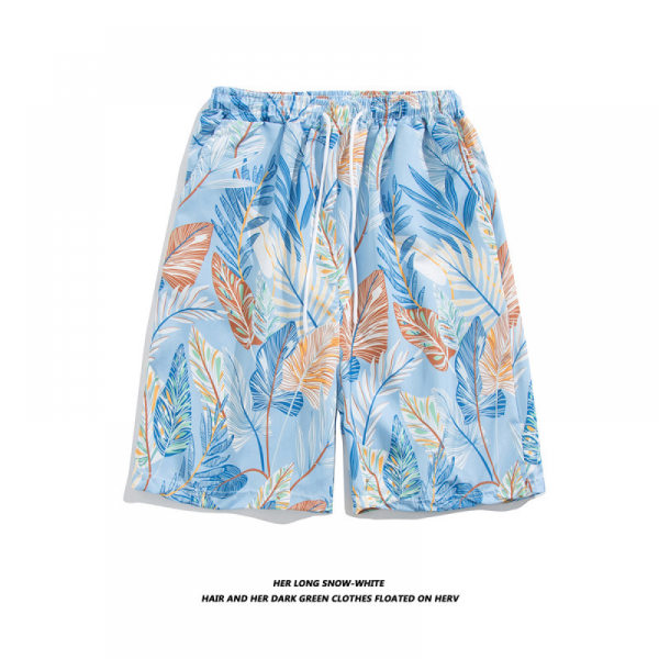 Strandshorts med farveglada print for män Hot Summer Badbyxor Sport löparbaddräkter med mesh -DK7022 zdq
