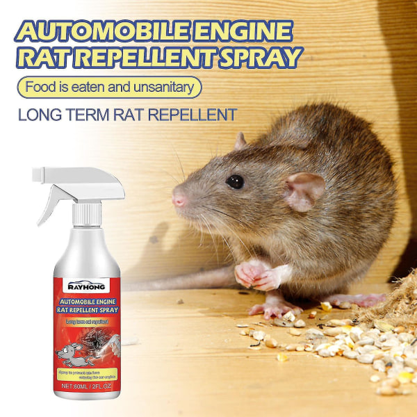 Bilmotor Råtta Mus Repellent Spray Naturligt køretøjsbeskyttelse 60ml Multicolor