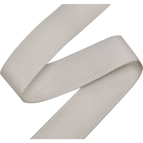 Heyone Solid Grosgrain Ribbon Roll - 1 tum 25 Yards for presentforpackningsband, Silver,