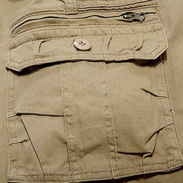 Mode Man Overalls Solida Casual Korta Byxor Khaki 31 zdq