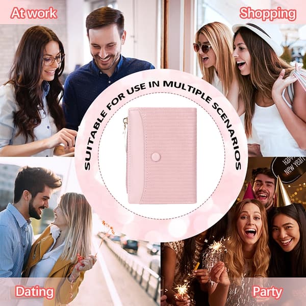 PU Läder Damplånbok Bifold Multi Card Case Plånbok med Dragkedjeficka