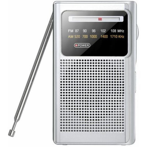 CDQ FM/AM(MW) bærebar radio, minitransistorradio, instillingsknapp