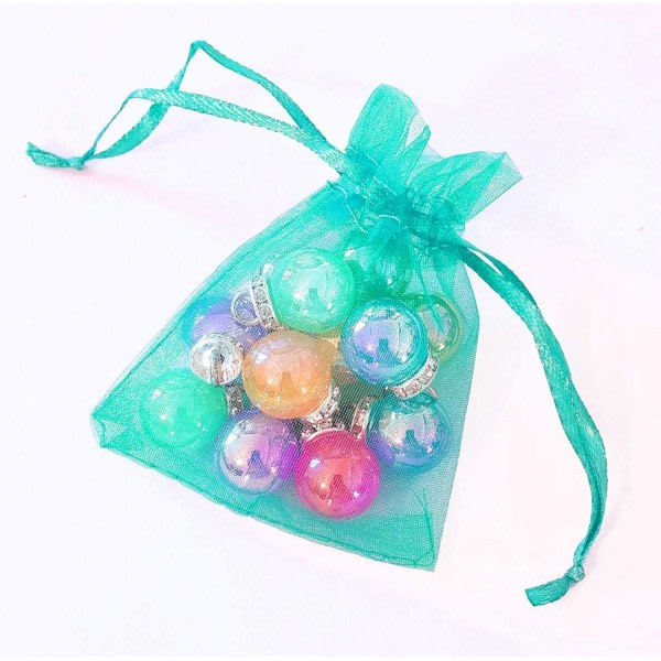 100st färgblandad organza presentpåse, smyckesförpackning mesh
