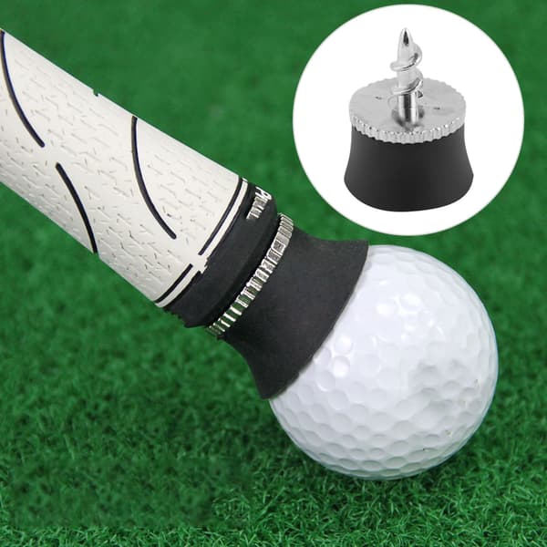 Svart golfbollplockare i silikon och legering med sugpropp