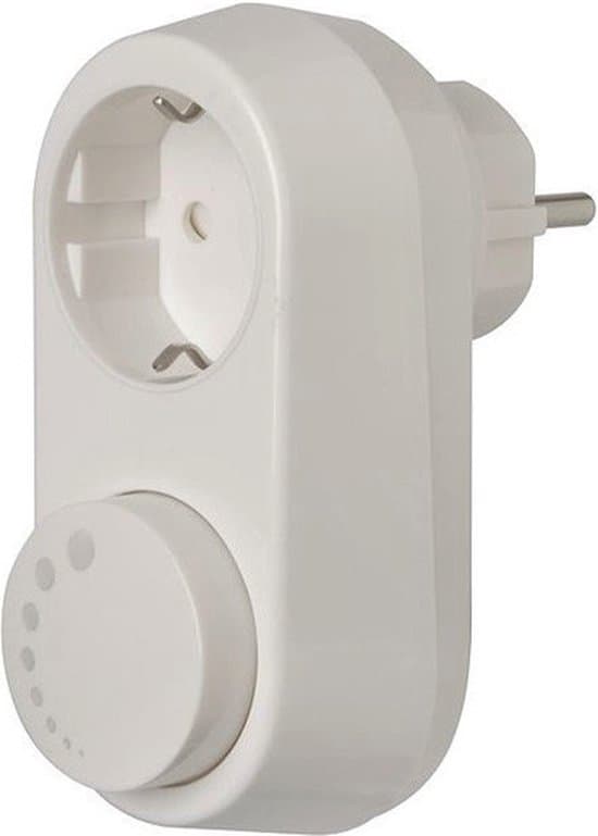 Plug-in LED-dimmer med vridknapp för dimbara LED-, halogen- och glödlampor 5-100W, vit EU-kontakt