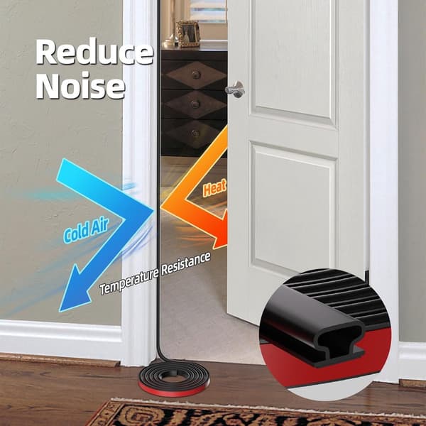 Draft Seal - Sealing Strip - Black - D-shaped Rubber Seal for Doors/Windows