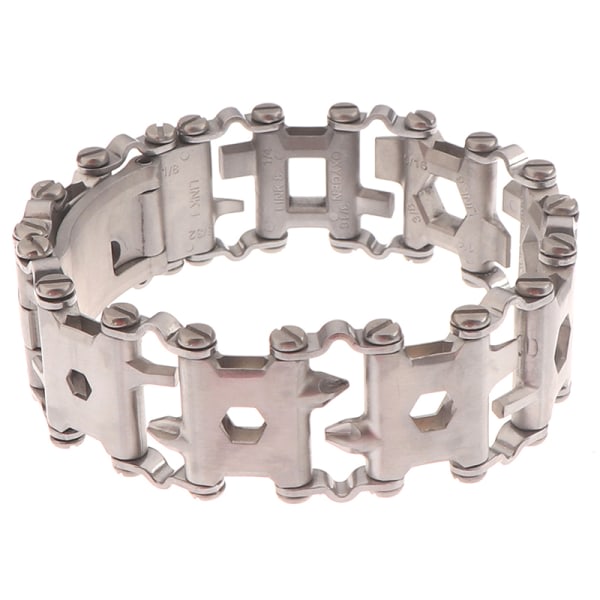 29-in-1 Multitool-armband, multifunktionellt reparationsarmband, rostfritt stål, silver