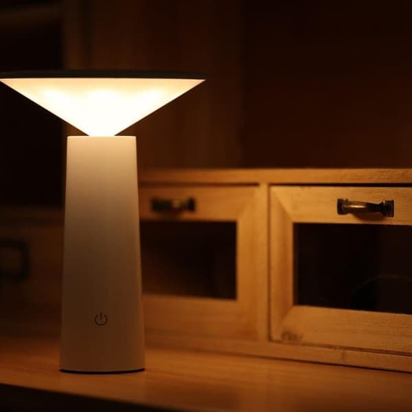 USB-lading Bordlampe Trådløs / Skrivebordslampe - LED-lampe_TF_TF Vit