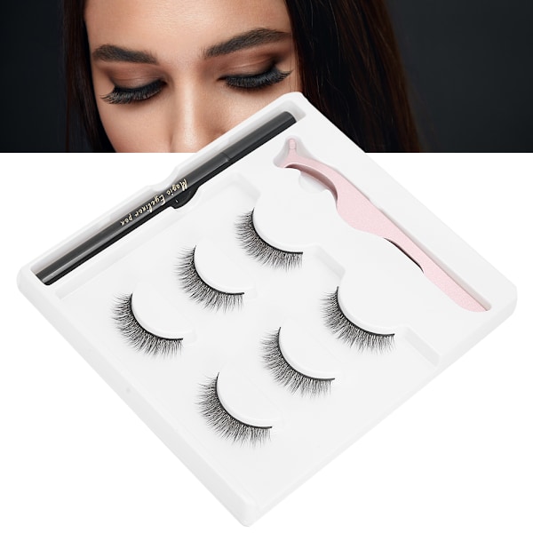 Itseliimautuva eyeliner vesilinja eyeliner tekoripset pinsetit meikkityökalusetti E40 vihreä laatikko