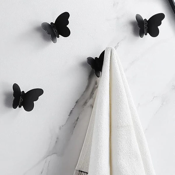 Butterfly Robe Hook Solid Brass Wall Mounted Towel Hook Bathroom Accessories Door Hat Hook Clothes Hook, Chrome Polishing