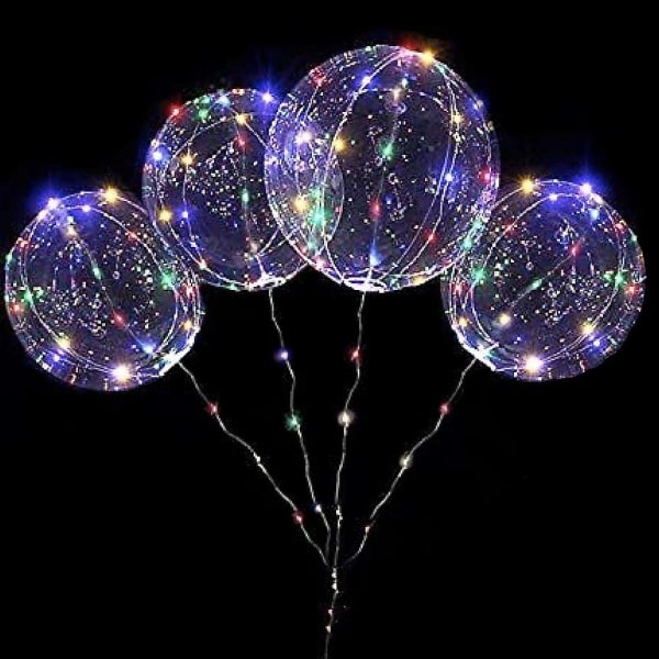 Led-ballonger lyser op Bobo varmvit farveglad selvlysande bubbla