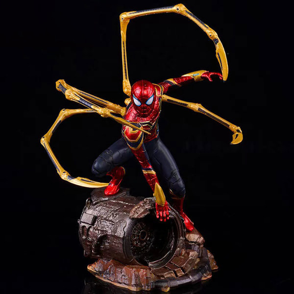 CDQ Iron Spider-Man handdocka modell staty prydnad Röd 21CM