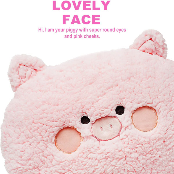 Gris plysch kudde, supermjuk piggy gosedjur, bedårande plysch gris kudde kudde för barn