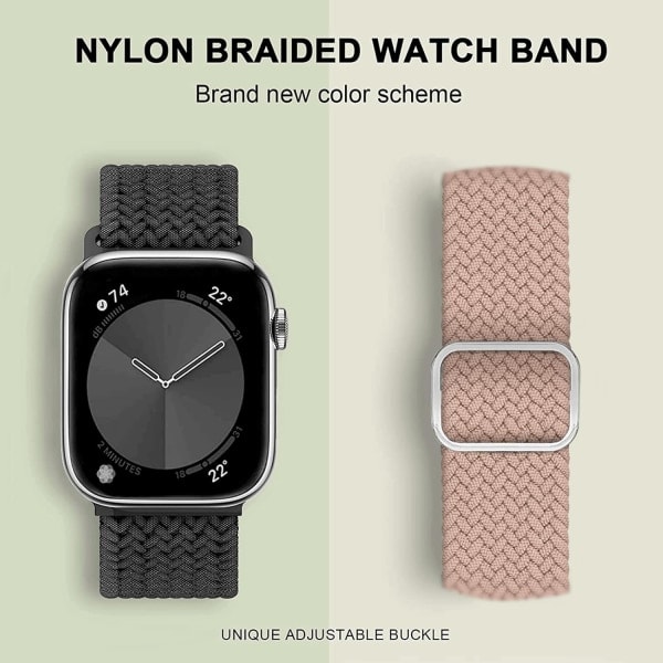 IC Solo Loop -yhteensopiva Apple Watch -rannekkeen kanssa 42 mm 44 mm 45 mm 49 mm, iWatch Series 8 7 6 5 4 3 2 1 SE Ultra, miehille/naisille, 2 kpl