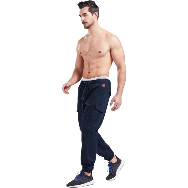 Joggingbyxor för män Cargo Joggingbyxor Elastisk midja Joggingbyxor Plus Size