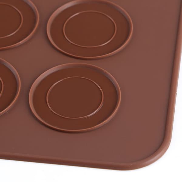Chocolate Coloured Silicone Baking Mats for Macarons, Flexible Non-Stick, Microwave Safe, For Even Baking and Easy Cleaning