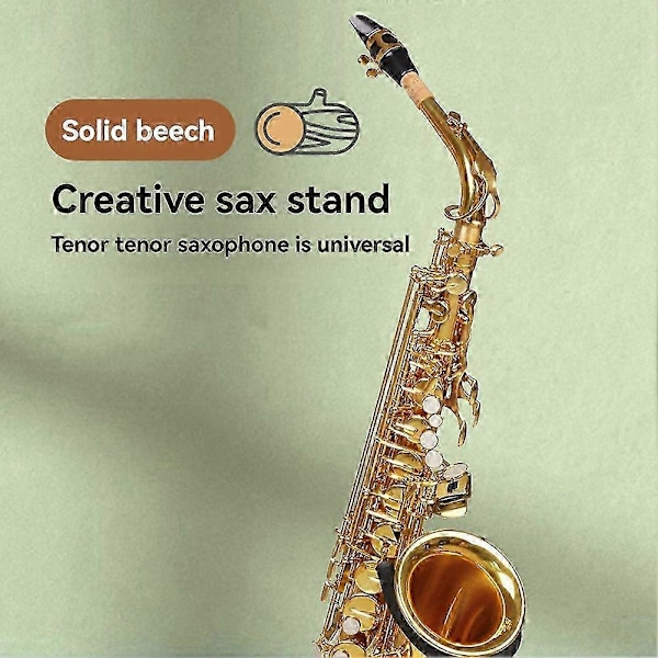 Altsaxofonstativ i bokträ, tenorsaxofontillbehör, hållare, displaystativ