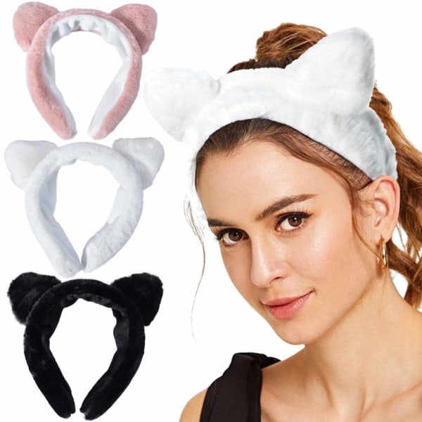 CDQ Cat Ear HairBand Spa Pannband Pannband for kvinner Ansiktssminkning
