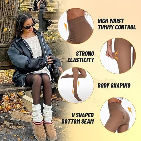 Fleeceforede tights til kvinder - vinterfrakke kvinder - leggings kvinder ...