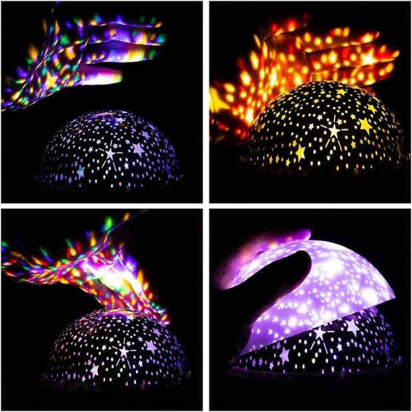 Galaxy Projektori Tähtitaivas Pyörivä LED Yövalo Planetario Lapsille Makuuhuone Tähti Yövalo Kuunvalo Lapsille Lahja Lamppu Musta 12.5X12.5X14
