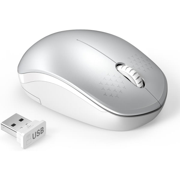 Trådlös mus, tyst mus med USB mottagare, bärbar