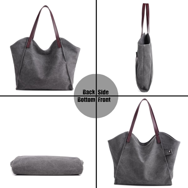 Naisten käsilaukut Canvas Olkalaukut Kangaskassit Crossbody-laukut Shopperit Rantalaukku