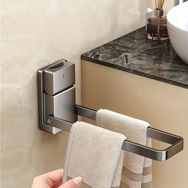 Towel Rack - Coat Rack - Hanging Coat - Towel Holder - Foldable - 90 Degree Foldable - Wall Mounted - Home - Grey