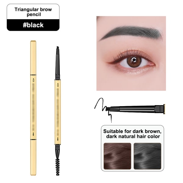 Cosmetics Micro-Fine Eyebrow Pencil，Står på hele dagen, D,balck