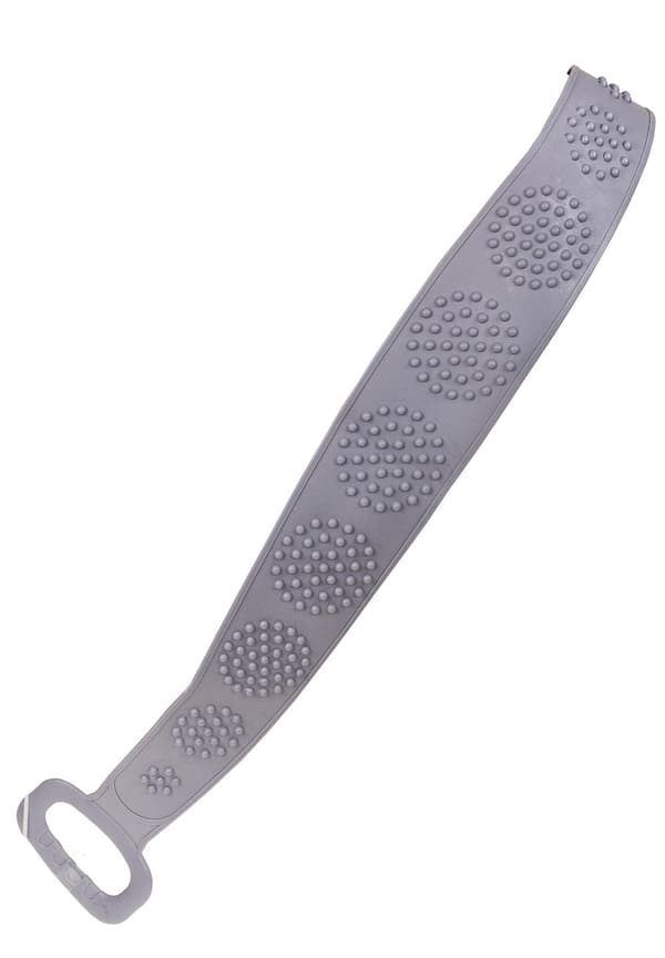 Ryggskrubber Silikon - Massasjeskrubber Grey grå