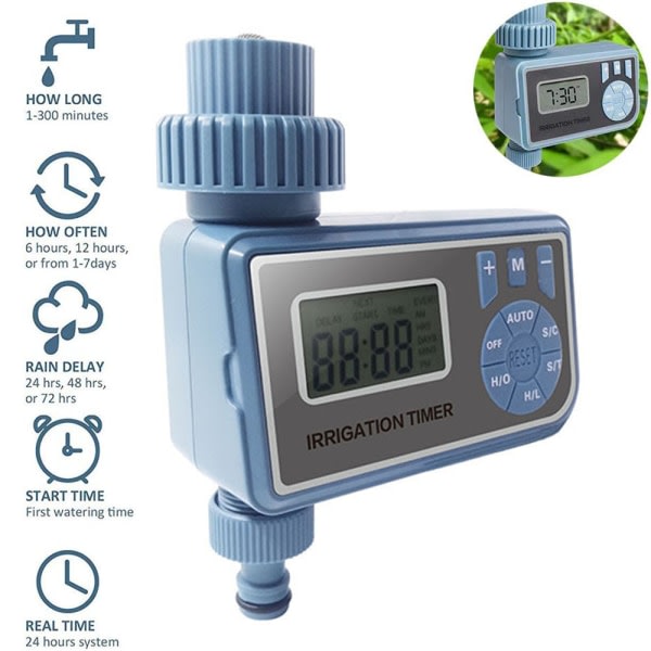 Sprinklertimer Digital Vandtimer Programmerbar Enkelt Udtag Auto&Manuel Tilstand Slangtimer