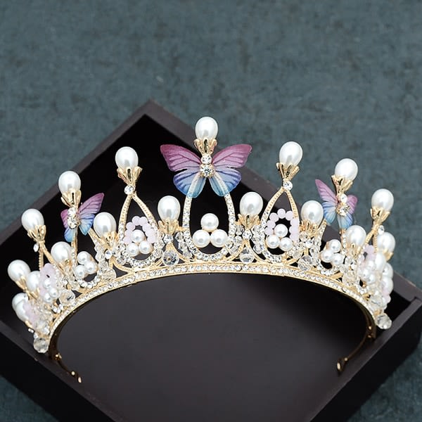 CDQ Crystal Princess Crown Rhinestone Tiara för flickfödelsedag