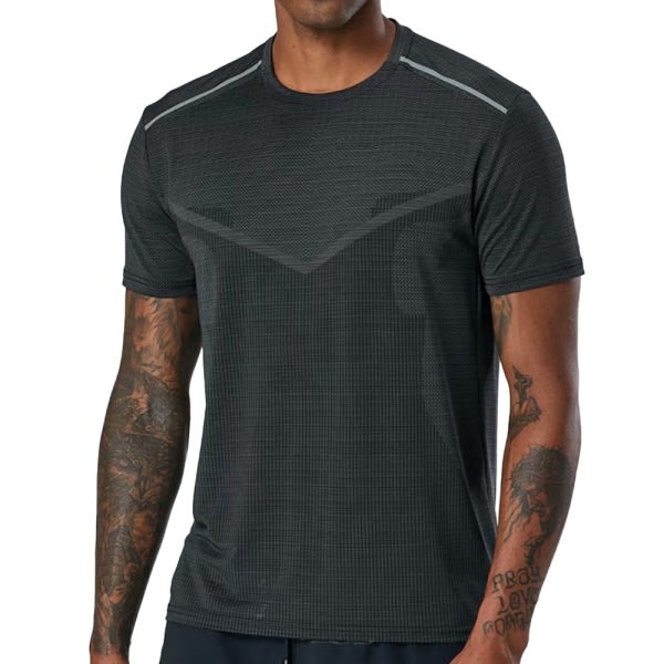 Dry Fit kortärmad t-shirt för män, lättviktig t-shirt med rund hals zdq
