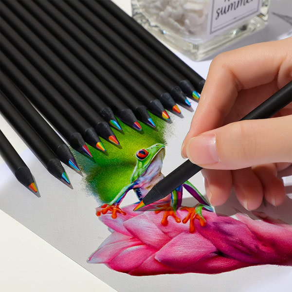 10 kpl 7 väriä Gradient Rainbow -kynät Jumbo-väriset kynät A 10 kpl